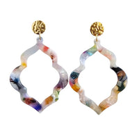 Shop Talia Earrings - Multicolor-Colorful acrylic filigree earrings with hypoallergenic gold-plated posts. Lightweight, bold, and totally unique—no two Talia Earrings are exactly alike.-available at Reef Love online boho-chic boutique