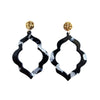 Shop Talia Earrings - Onyx Black-Talia Earrings in Onyx feature black, charcoal, and white speckled marbled acrylic. Lightweight and hypoallergenic—each pair is completely unique.-available at Reef Love online boho-chic boutique