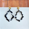 Shop Talia Earrings - Onyx Black-Talia Earrings in Onyx feature black, charcoal, and white speckled marbled acrylic. Lightweight and hypoallergenic—each pair is completely unique.-available at Reef Love online boho-chic boutique
