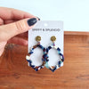 Shop Talia Earrings - Twilight-Talia Earrings in Twilight feature deep blue, copper, and white marbled acrylic. Lightweight, bold, and hypoallergenic—no two pairs are exactly alike.-available at Reef Love online boho-chic boutique