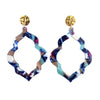 Shop Talia Earrings - Twilight-Talia Earrings in Twilight feature deep blue, copper, and white marbled acrylic. Lightweight, bold, and hypoallergenic—no two pairs are exactly alike.-available at Reef Love online boho-chic boutique