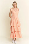 Tangerine Sleeveless Gingham Print Tiered Midi Dress-Breezy, feminine, and effortlessly charming — this orange and white gingham midi dress is your go-to for warm-weather days. Crafted from a lightweight cotton blend-Reef Love Boho-Chic Boutique