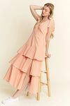 Tangerine Sleeveless Gingham Print Tiered Midi Dress-Breezy, feminine, and effortlessly charming — this orange and white gingham midi dress is your go-to for warm-weather days. Crafted from a lightweight cotton blend-Reef Love Boho-Chic Boutique