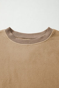 Tatum Fuzzy Sherpa Splicing Pullover Sweatshirt-Tatum Fuzzy Sherpa Splicing Pullover Sweatshirt offers exceptional comfort with its ultra-soft sherpa fabric. Its splicing design combines contrasting textures.