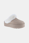 Taupe Thick Bottom Fur Trim Snow Slip-on Boots-Taupe Thick Bottom Fur Trim Snow Boots- Stay cozy and stylish in these Thick Bottom Fur Trim Snow Slippers, provides extra cushioning and support for your feet.