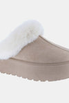 Taupe Thick Bottom Fur Trim Snow Slip-on Boots-Taupe Thick Bottom Fur Trim Snow Boots- Stay cozy and stylish in these Thick Bottom Fur Trim Snow Slippers, provides extra cushioning and support for your feet.