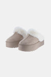 Taupe Thick Bottom Fur Trim Snow Slip-on Boots-Taupe Thick Bottom Fur Trim Snow Boots- Stay cozy and stylish in these Thick Bottom Fur Trim Snow Slippers, provides extra cushioning and support for your feet.