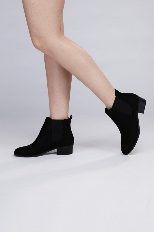 Teapot Suede Ankle Booties-Teapot ankle booties with side elastic panels for easy slip-on wear. Comfortable 1.5" heel and versatile casual design for effortless everyday style.-Reef Love