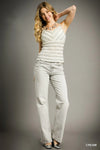 Shop Textured Ruffle Trim Smocked Cami Tank Top-Cream smocked cami with ruffle trim and textured stripes. Feminine, flattering, and easy to style—perfect for summer looks or layering year-round.-available at Reef Love online boho-chic boutique