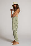 Textured Satin Cargo pPants-Textured satin cargo pants with pockets, ribbed cuffs, and elastic waist. Dress them up or down for effortless everyday edge and comfort.-Reef Love