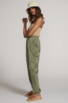 Textured Satin Cargo pPants-Textured satin cargo pants with pockets, ribbed cuffs, and elastic waist. Dress them up or down for effortless everyday edge and comfort.-Reef Love
