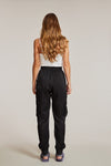 Textured Satin Cargo pPants-Textured satin cargo pants with pockets, ribbed cuffs, and elastic waist. Dress them up or down for effortless everyday edge and comfort.-Reef Love