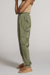 Textured Satin Cargo pPants-Textured satin cargo pants with pockets, ribbed cuffs, and elastic waist. Dress them up or down for effortless everyday edge and comfort.-Reef Love