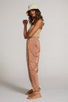 Textured Satin Cargo pPants-Textured satin cargo pants with pockets, ribbed cuffs, and elastic waist. Dress them up or down for effortless everyday edge and comfort.-Reef Love