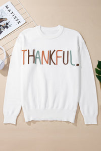 Thankful Embroidered Sweater-