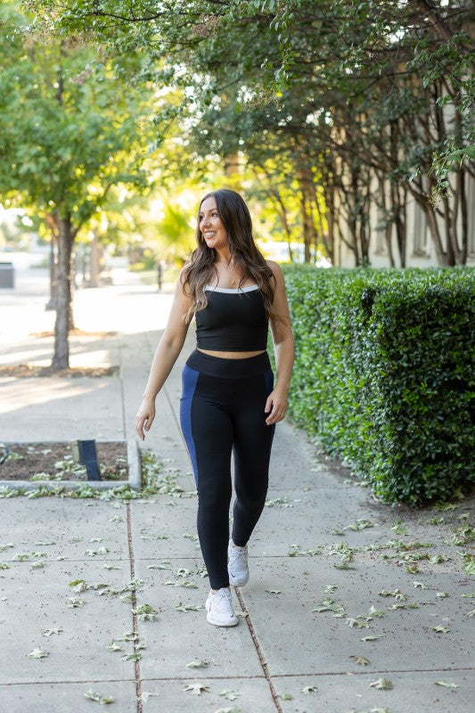 The Billie Blue Panel Leggings-Reef Love