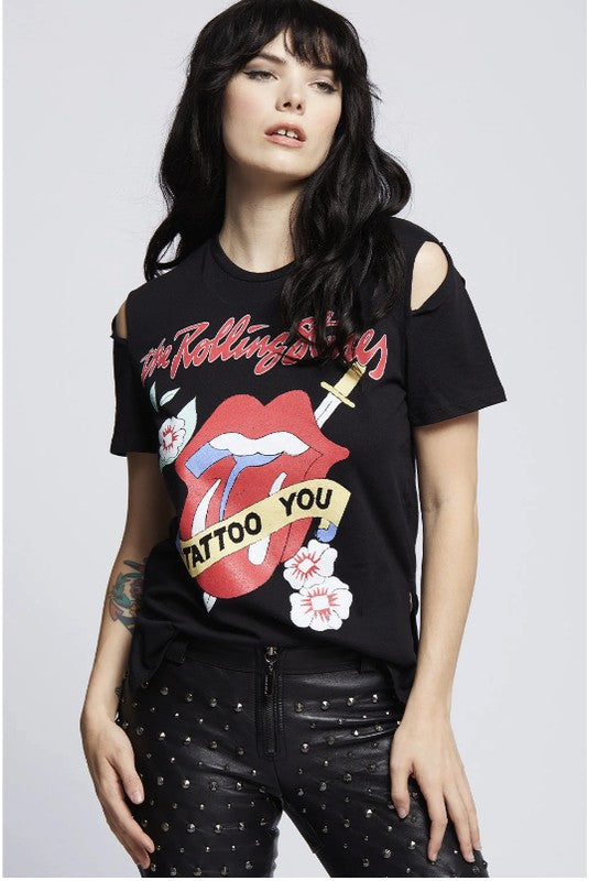 The Rolling Stones Slit Sleeve Graphic Tee-Graphic Tee-Reef Love