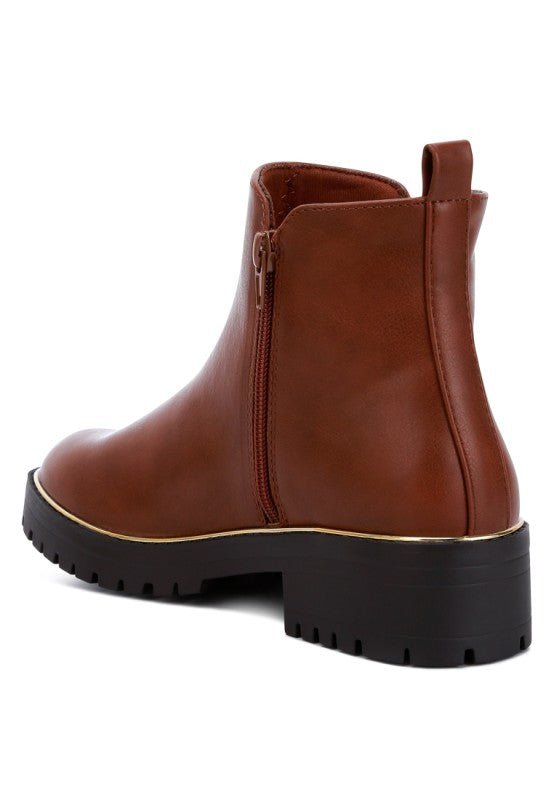 Thorin Metallic Frame Block Heel Boots - Reef Love