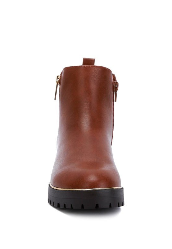 Thorin Metallic Frame Block Heel Boots - Reef Love