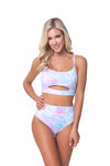Tie Dye High Waist Bikini Set-Reef Love