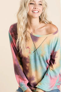 Tie Dye Print French Terry Sweatshirt