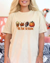 Tis The Season Football Graphic Tee-’Tis The Season Football Graphic Tee. Soft Bella + Canvas fall t-shirt with latte, leaf, football & pumpkin design. Perfect for layering under flannels this autumn.-Reef Love