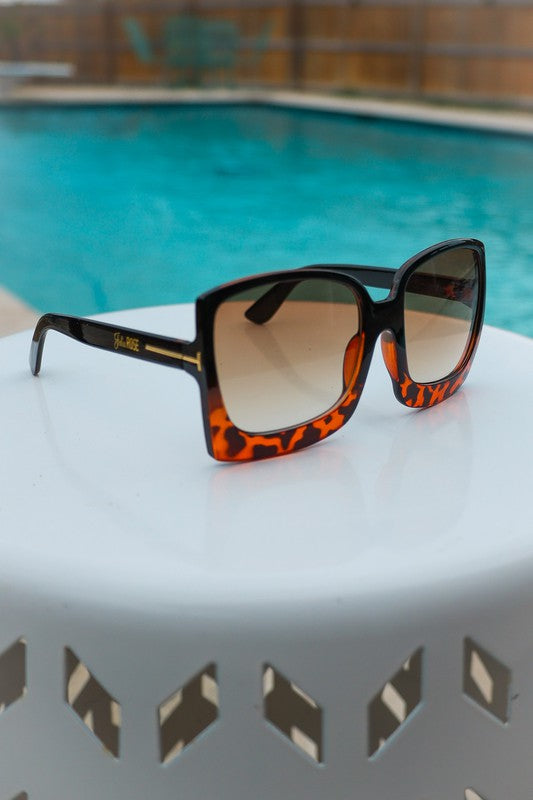 Tortoise Meghan Oversized Gradient Sunglasses-Women’s Sunglasses-Reef Love