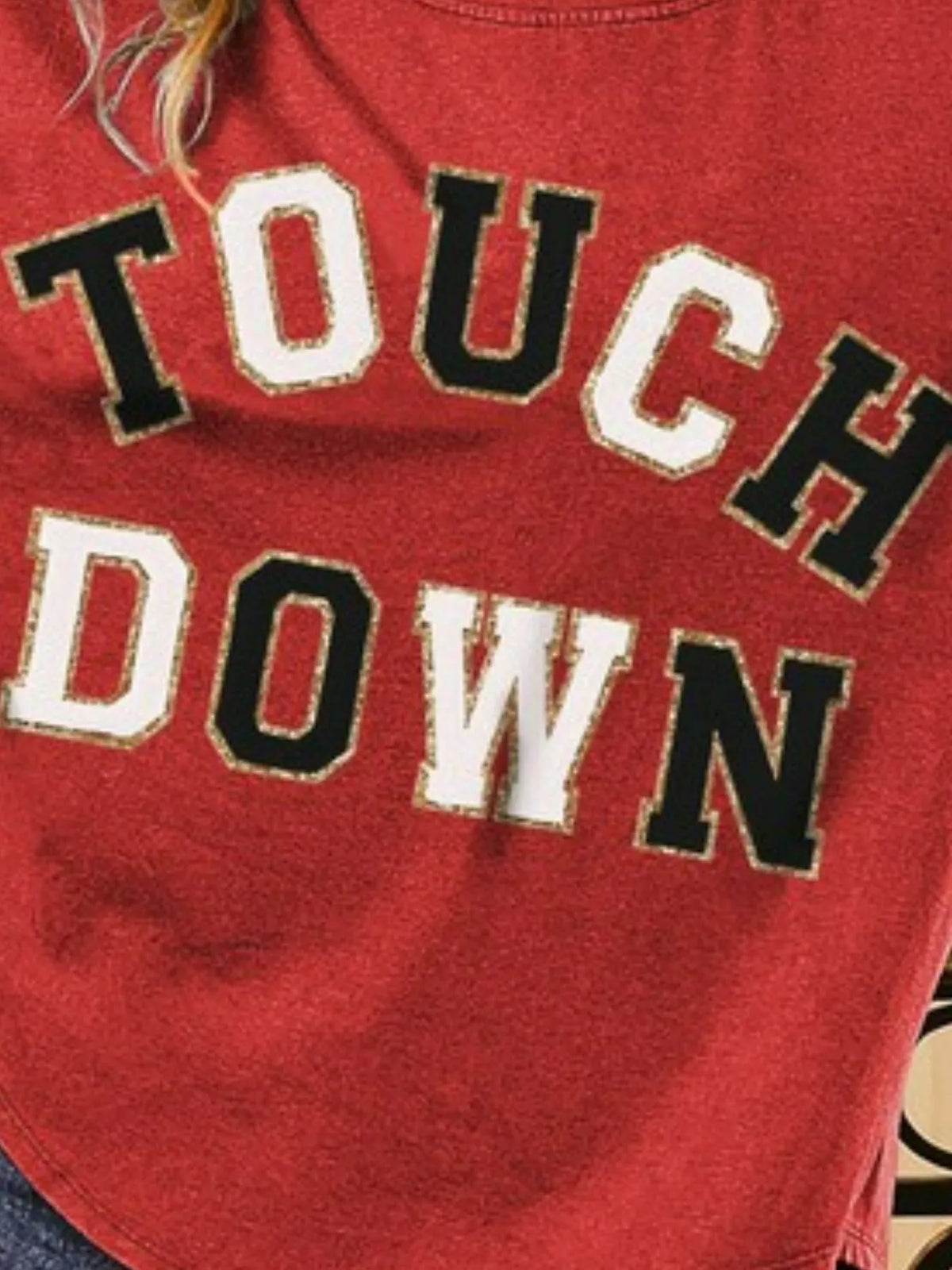 Shop Touchdown Vintage Washed Oversized T-Shirt-Get ready for football season and score a stylish touchdown on game day with this women's touchdown letter loose fit vintage washed oversized t-shirt.-available at Reef Love online boho-chic boutique