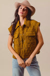Triangle Quilting Stitch Button Up Knit Vest-Triangle Quilting Stitch Button Up Knit Vest, stylish and versatile layering piece for your wardrobe. The triangle quilting stitch for texture and dimension.