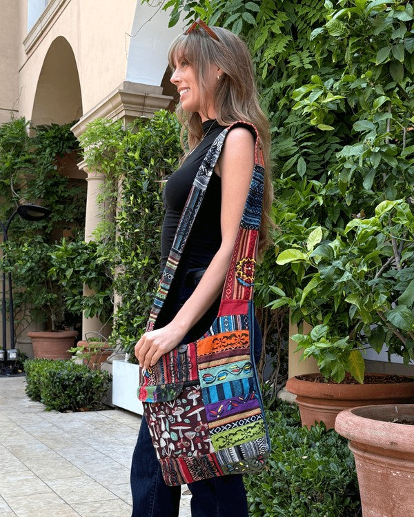 Kathmandu Collection Tribal Stripe Hobo Bag-Hobo Bag-Reef Love
