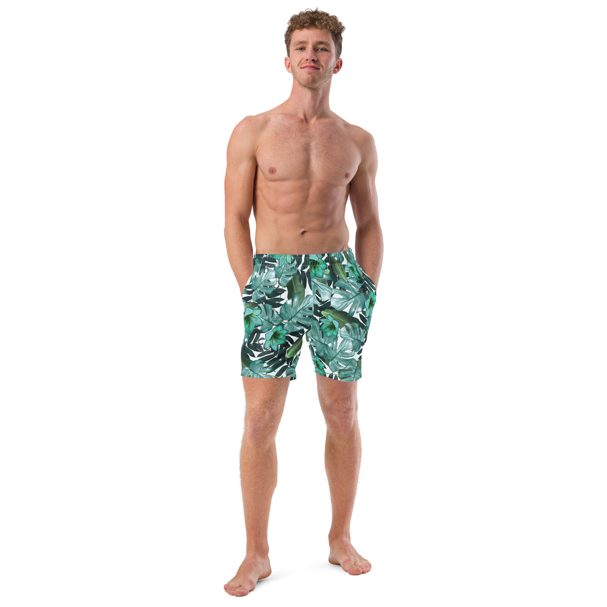 Tropical Green Recycled Swim Trunks- Boho Chic Styles by Reef Love