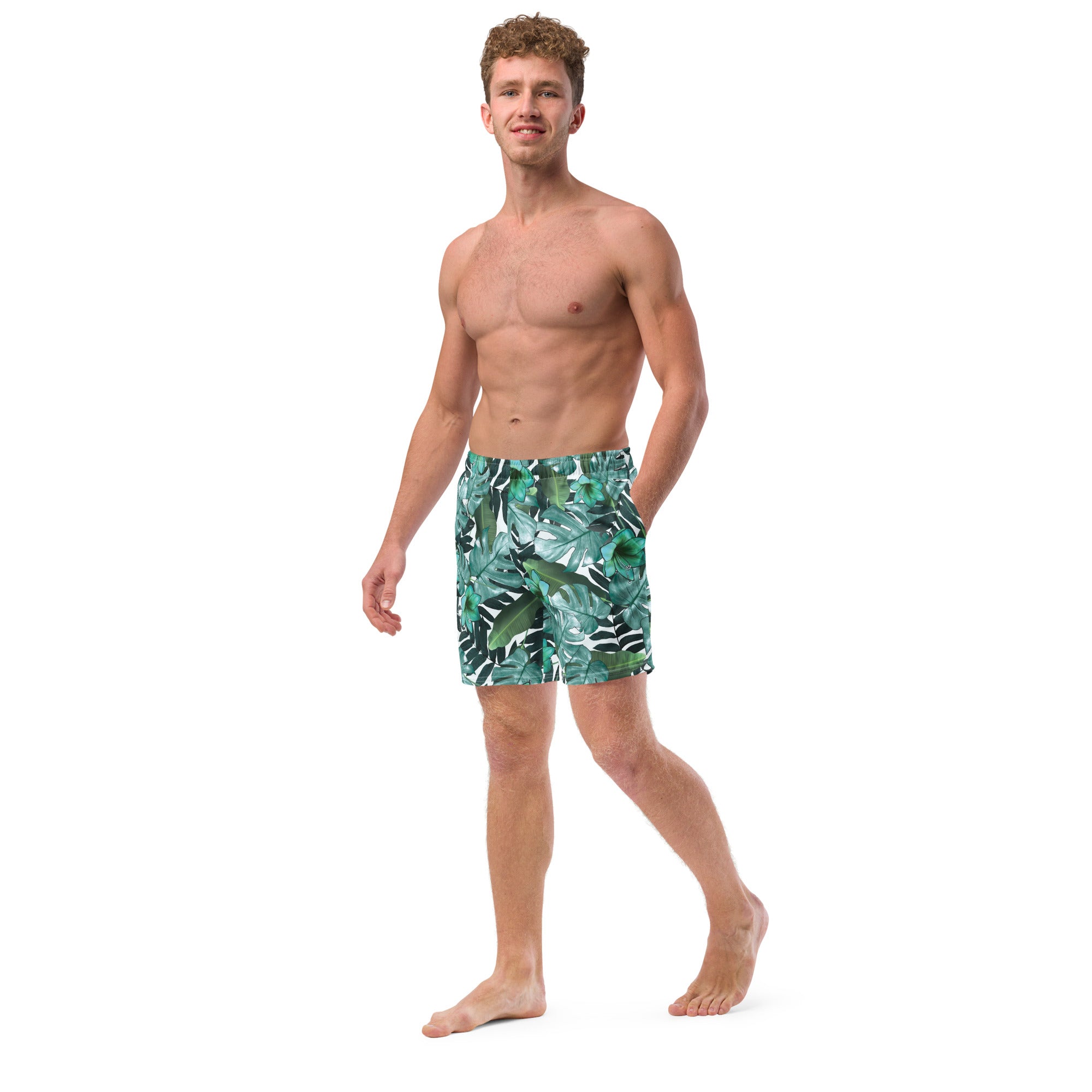 Tropical Green Recycled Swim Trunks- Boho Chic Styles by Reef Love