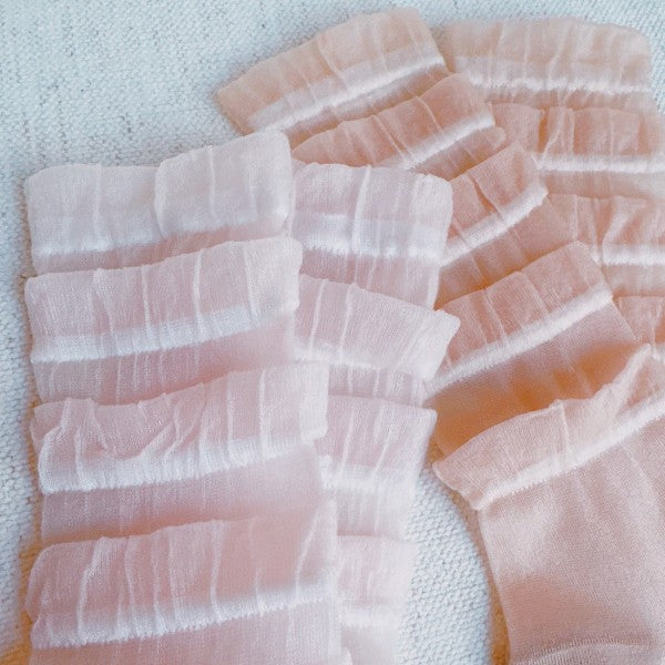 Tulle Lace Cascade Socks, Pack of 2-Tulle Lace Cascade Socks, Pack of 2. Featuring delicate cascading lace and a soft, comfortable fit, these socks are perfect for elevating your everyday look.