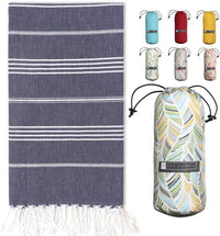 Turkish Beach Towel - Lightweight, Quick Dry, and Sand-Free with Travel Bag