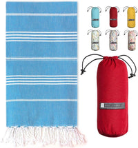Turkish Beach Towel - Lightweight, Quick Dry, and Sand-Free with Travel Bag