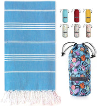 Turkish Beach Towel - Lightweight, Quick Dry, and Sand-Free with Travel Bag
