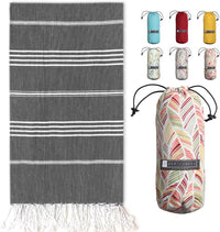 Turkish Beach Towel - Lightweight, Quick Dry, and Sand-Free with Travel Bag