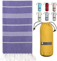 Turkish Beach Towel - Lightweight, Quick Dry, and Sand-Free with Travel Bag