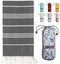 Turkish Beach Towel - Lightweight, Quick Dry, and Sand-Free with Travel Bag