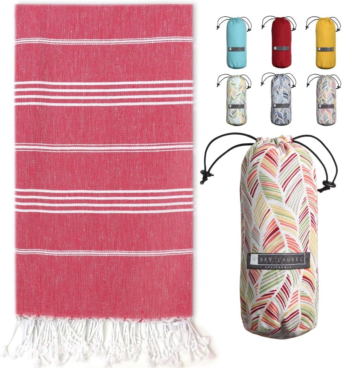 Turkish Beach Towel - Lightweight, Quick Dry, and Sand-Free with Travel Bag