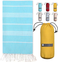 Turkish Beach Towel - Lightweight, Quick Dry, and Sand-Free with Travel Bag