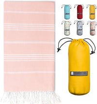 Turkish Beach Towel - Lightweight, Quick Dry, and Sand-Free with Travel Bag