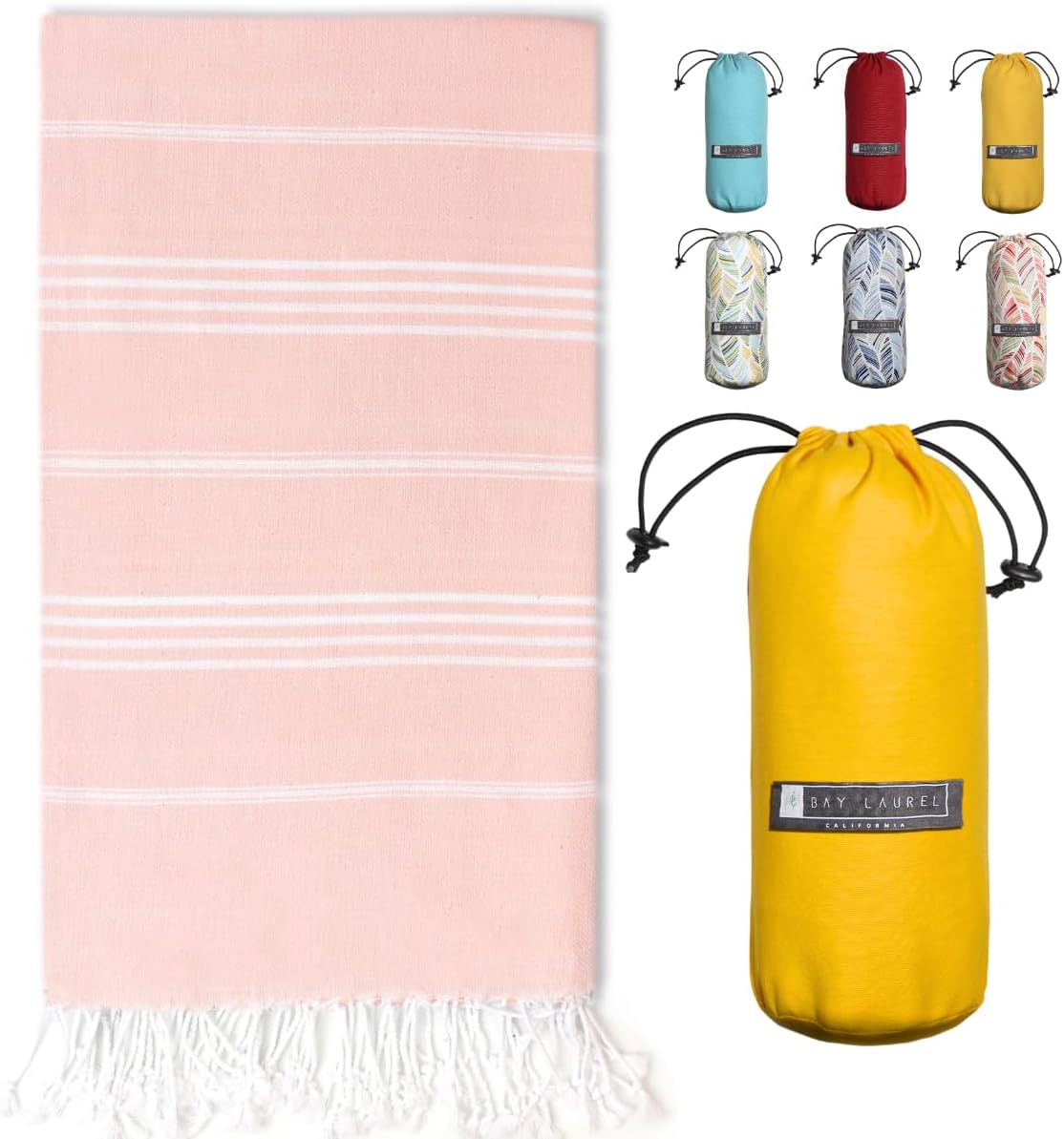 Turkish Beach Towel - Lightweight, Quick Dry, and Sand-Free with Travel Bag