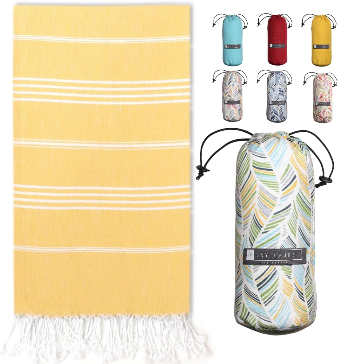 Turkish Beach Towel - Lightweight, Quick Dry, and Sand-Free with Travel Bag