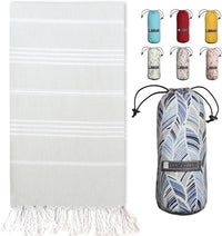 Turkish Beach Towel - Lightweight, Quick Dry, and Sand-Free with Travel Bag