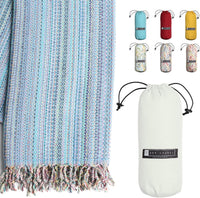 Turkish Beach Towel - Lightweight, Quick Dry, and Sand-Free with Travel Bag