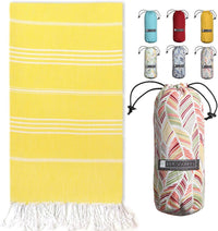 Turkish Beach Towel - Lightweight, Quick Dry, and Sand-Free with Travel Bag