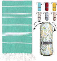 Turkish Beach Towel - Lightweight, Quick Dry, and Sand-Free with Travel Bag