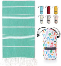 Turkish Beach Towel - Lightweight, Quick Dry, and Sand-Free with Travel Bag