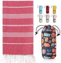 Turkish Beach Towel - Lightweight, Quick Dry, and Sand-Free with Travel Bag